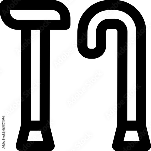 canes line icon. Clean and minimalist vector icon for websites, mobile apps, presentations, and logos. Fully scalable and customizable for any project.