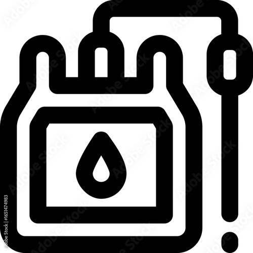 blood bag line icon. Clean and minimalist vector icon for websites, mobile apps, presentations, and logos. Fully scalable and customizable for any project.