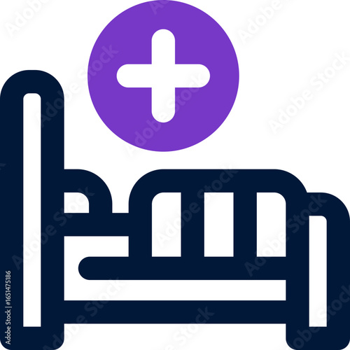 hospital bed duotone icon. Sleek and modern vector icon for websites, mobile apps, marketing materials, and corporate design. Fully scalable and ready to use.