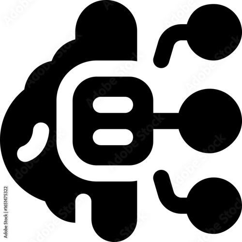 artificial intelligence glyph icon. Strong and solid vector icon for websites, mobile interfaces, presentations, and visual branding. High quality and easy to edit.