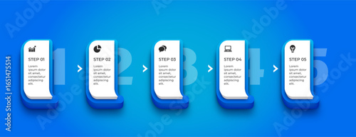 editable infographic template with 5 bullet points