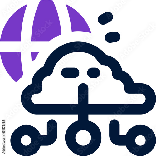 cloud computing duotone icon. Sleek and modern vector icon for websites, mobile apps, marketing materials, and corporate design. Fully scalable and ready to use.