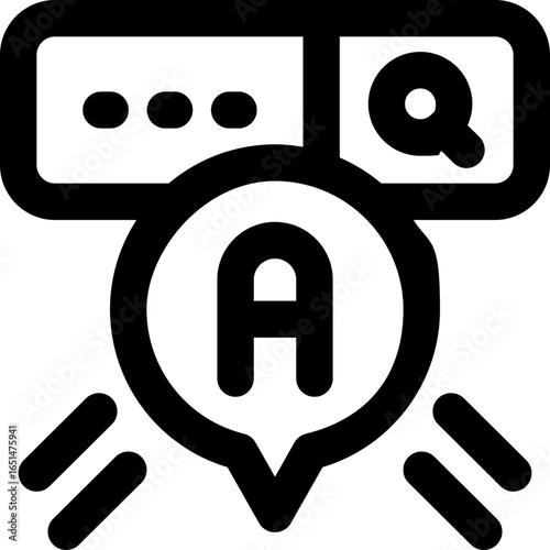 answer line icon. Clean and minimalist vector icon for websites, mobile apps, presentations, and logos. Fully scalable and customizable for any project.