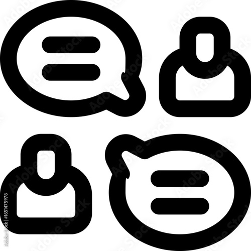 discussion line icon. Clean and minimalist vector icon for websites, mobile apps, presentations, and logos. Fully scalable and customizable for any project.