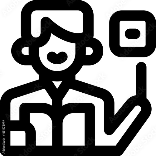 teacher line icon. Clean and minimalist vector icon for websites, mobile apps, presentations, and logos. Fully scalable and customizable for any project.