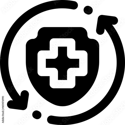 process insurance glyph icon. Strong and solid vector icon for websites, mobile interfaces, presentations, and visual branding. High quality and easy to edit.