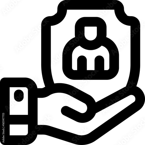 insurance line icon. Clean and minimalist vector icon for websites, mobile apps, presentations, and logos. Fully scalable and customizable for any project.