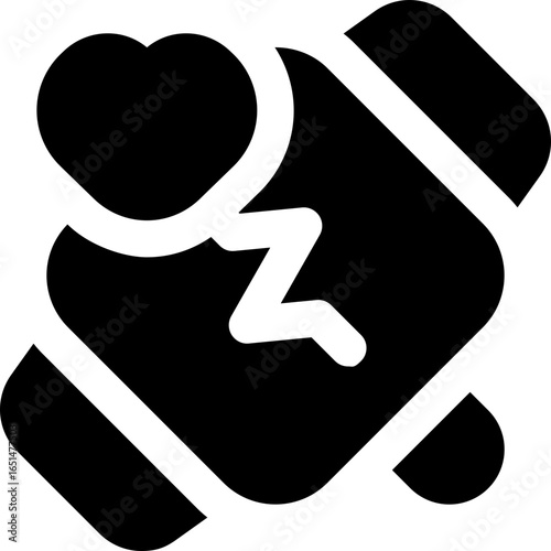 health watch glyph icon. Strong and solid vector icon for websites, mobile interfaces, presentations, and visual branding. High quality and easy to edit.