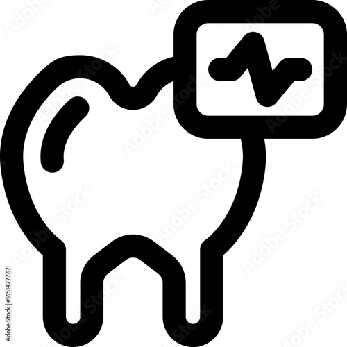 dental monitoring line icon. Clean and minimalist vector icon for websites, mobile apps, presentations, and logos. Fully scalable and customizable for any project.