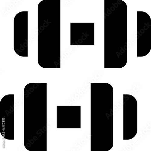 barbel glyph icon. Strong and solid vector icon for websites, mobile interfaces, presentations, and visual branding. High quality and easy to edit.