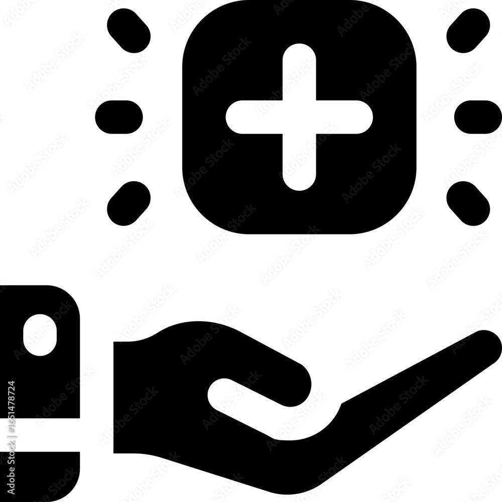 Fototapeta premium health glyph icon. Strong and solid vector icon for websites, mobile interfaces, presentations, and visual branding. High quality and easy to edit.