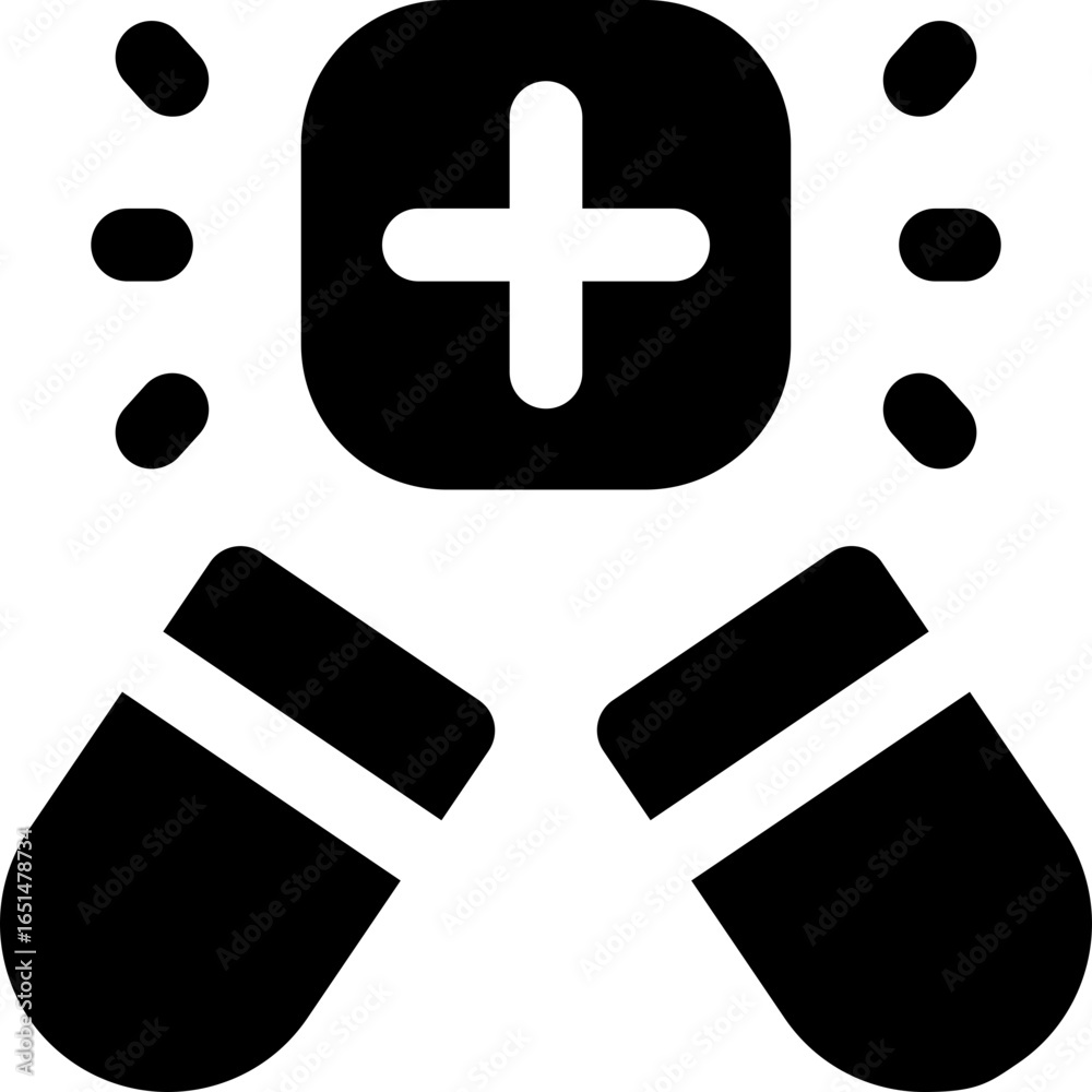 Fototapeta premium capsule glyph icon. Strong and solid vector icon for websites, mobile interfaces, presentations, and visual branding. High quality and easy to edit.