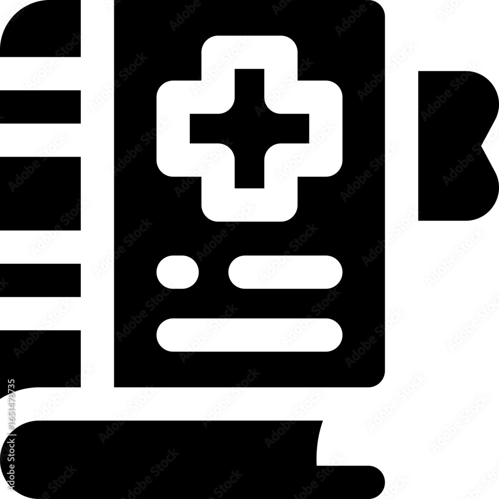 Fototapeta premium medical book glyph icon. Strong and solid vector icon for websites, mobile interfaces, presentations, and visual branding. High quality and easy to edit.
