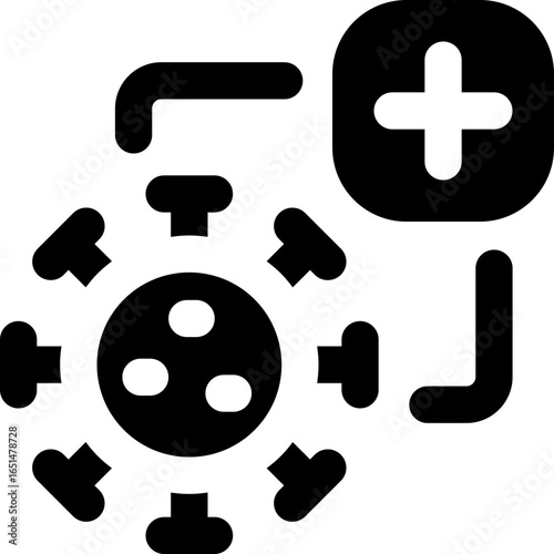 virus glyph icon. Strong and solid vector icon for websites, mobile interfaces, presentations, and visual branding. High quality and easy to edit.