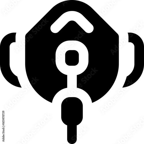 oxygen mask glyph icon. Strong and solid vector icon for websites, mobile interfaces, presentations, and visual branding. High quality and easy to edit.