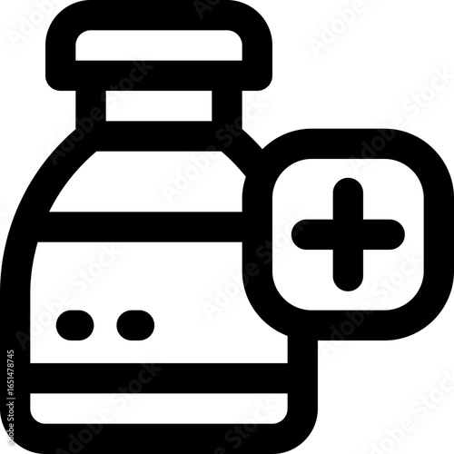 medicine line icon. Clean and minimalist vector icon for websites, mobile apps, presentations, and logos. Fully scalable and customizable for any project.