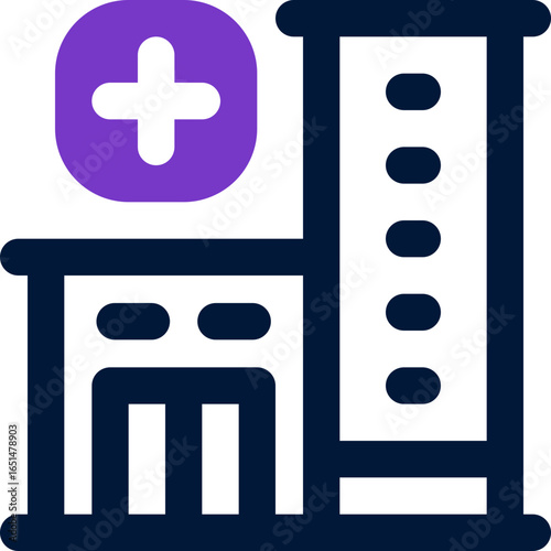 hospital duotone icon. Sleek and modern vector icon for websites, mobile apps, marketing materials, and corporate design. Fully scalable and ready to use.