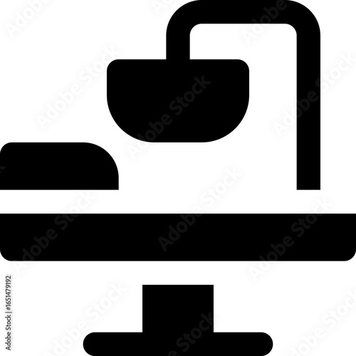 surgery table glyph icon. Strong and solid vector icon for websites, mobile interfaces, presentations, and visual branding. High quality and easy to edit.