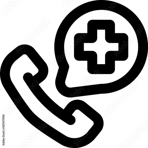 emergency call line icon. Clean and minimalist vector icon for websites, mobile apps, presentations, and logos. Fully scalable and customizable for any project.