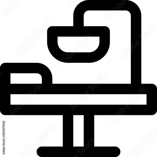 surgery table line icon. Clean and minimalist vector icon for websites, mobile apps, presentations, and logos. Fully scalable and customizable for any project.