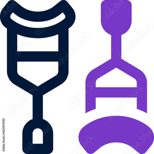 crutch duotone icon. Sleek and modern vector icon for websites, mobile apps, marketing materials, and corporate design. Fully scalable and ready to use.