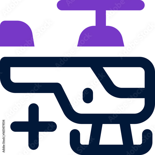 helicopter duotone icon. Sleek and modern vector icon for websites, mobile apps, marketing materials, and corporate design. Fully scalable and ready to use.