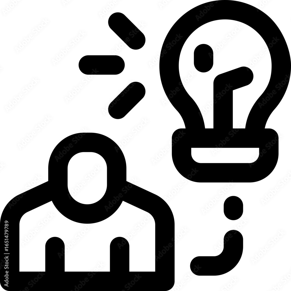 Obraz premium thought line icon. Clean and minimalist vector icon for websites, mobile apps, presentations, and logos. Fully scalable and customizable for any project.