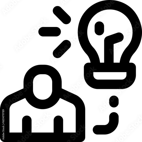 thought line icon. Clean and minimalist vector icon for websites, mobile apps, presentations, and logos. Fully scalable and customizable for any project.