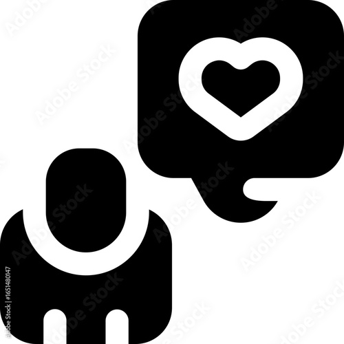 customer loyalty glyph icon. Strong and solid vector icon for websites, mobile interfaces, presentations, and visual branding. High quality and easy to edit.