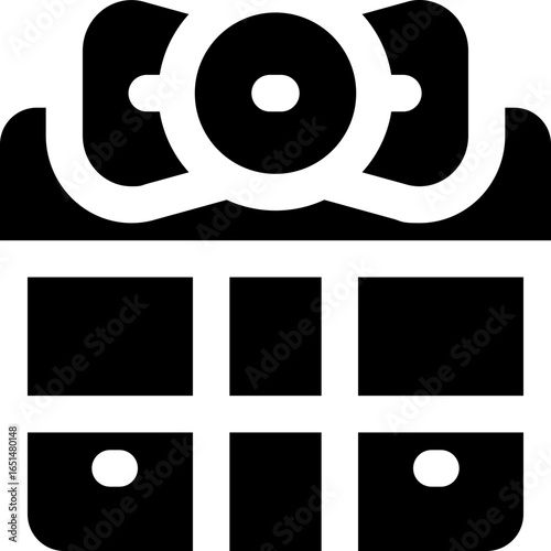 gift glyph icon. Strong and solid vector icon for websites, mobile interfaces, presentations, and visual branding. High quality and easy to edit.
