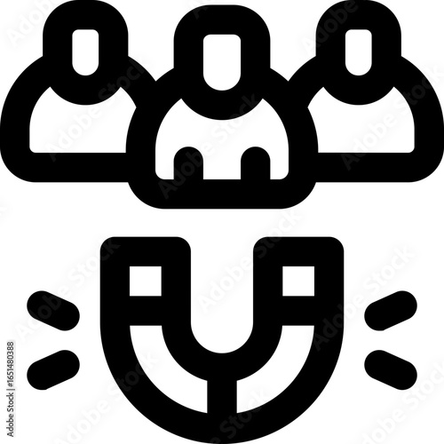 attract customers line icon. Clean and minimalist vector icon for websites, mobile apps, presentations, and logos. Fully scalable and customizable for any project.