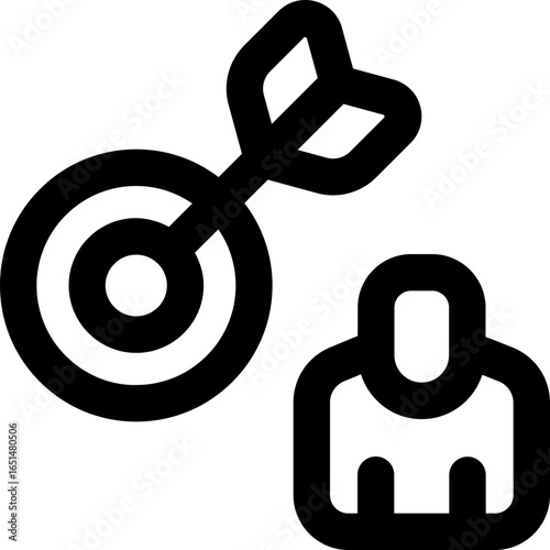target audience line icon. Clean and minimalist vector icon for websites, mobile apps, presentations, and logos. Fully scalable and customizable for any project.