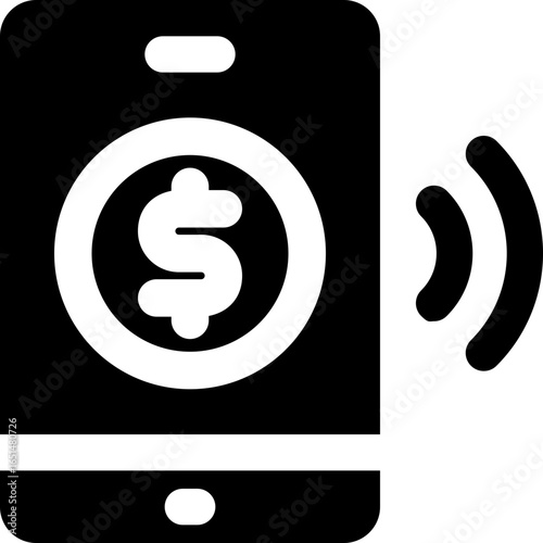 online pay glyph icon. Strong and solid vector icon for websites, mobile interfaces, presentations, and visual branding. High quality and easy to edit.