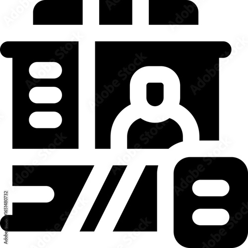 kiosk glyph icon. Strong and solid vector icon for websites, mobile interfaces, presentations, and visual branding. High quality and easy to edit.