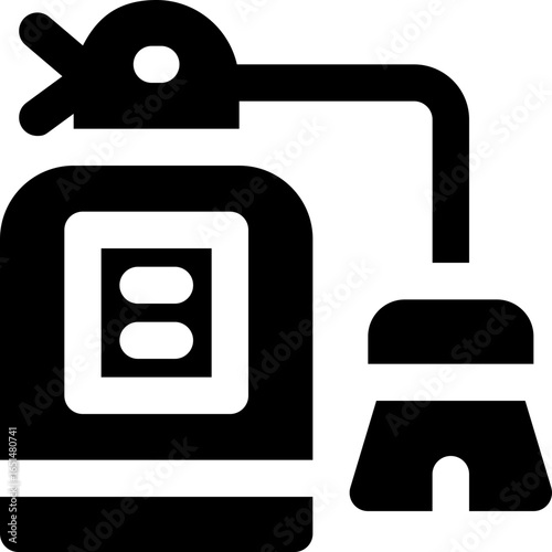 fire extinguisher glyph icon. Strong and solid vector icon for websites, mobile interfaces, presentations, and visual branding. High quality and easy to edit.
