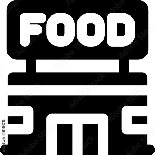 food court glyph icon. Strong and solid vector icon for websites, mobile interfaces, presentations, and visual branding. High quality and easy to edit.