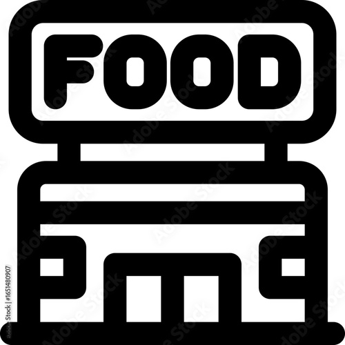 food court line icon. Clean and minimalist vector icon for websites, mobile apps, presentations, and logos. Fully scalable and customizable for any project.