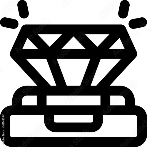 diamond line icon. Clean and minimalist vector icon for websites, mobile apps, presentations, and logos. Fully scalable and customizable for any project.