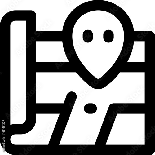 map line icon. Clean and minimalist vector icon for websites, mobile apps, presentations, and logos. Fully scalable and customizable for any project.