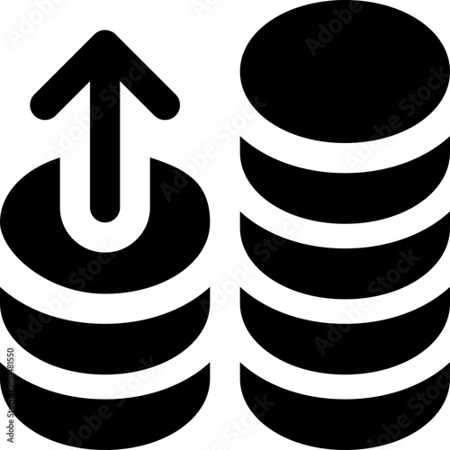 profit glyph icon. Strong and solid vector icon for websites, mobile interfaces, presentations, and visual branding. High quality and easy to edit.