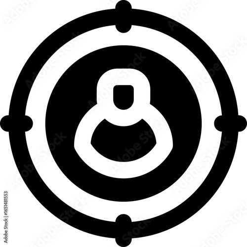 target audience glyph icon. Strong and solid vector icon for websites, mobile interfaces, presentations, and visual branding. High quality and easy to edit.