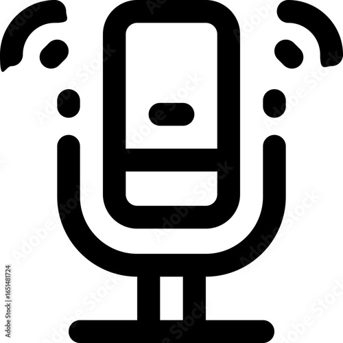 microphone line icon. Clean and minimalist vector icon for websites, mobile apps, presentations, and logos. Fully scalable and customizable for any project.