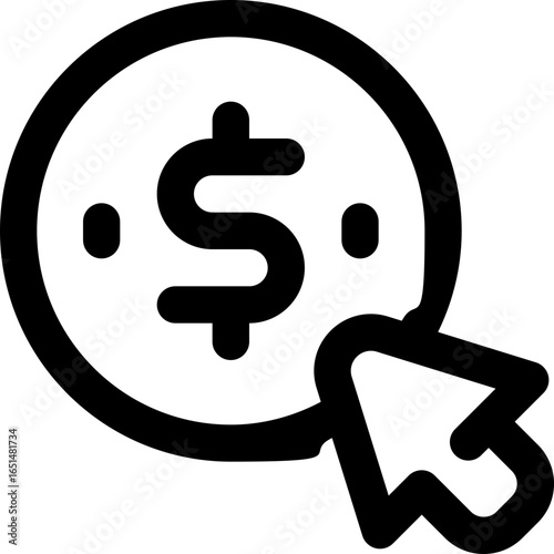 pay per click line icon. Clean and minimalist vector icon for websites, mobile apps, presentations, and logos. Fully scalable and customizable for any project.