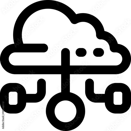 cloud computing line icon. Clean and minimalist vector icon for websites, mobile apps, presentations, and logos. Fully scalable and customizable for any project.