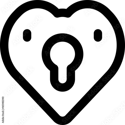 locked heart line icon. Clean and minimalist vector icon for websites, mobile apps, presentations, and logos. Fully scalable and customizable for any project.