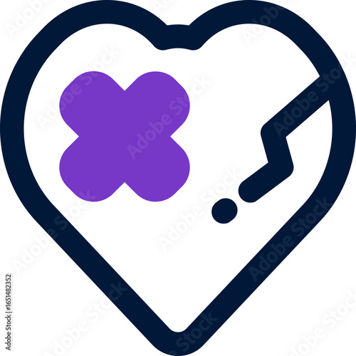 broken heart duotone icon. Sleek and modern vector icon for websites, mobile apps, marketing materials, and corporate design. Fully scalable and ready to use.