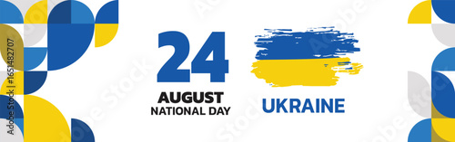 Ukraine National Day design with minimalist graphics, August 24th design with pattern concept	