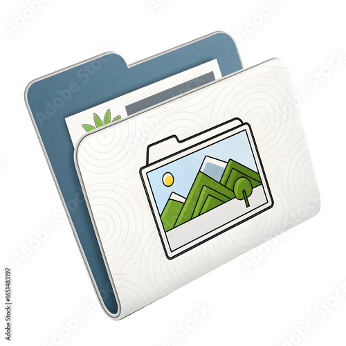 Digital File Organization: Icon of a Folder with Pictures