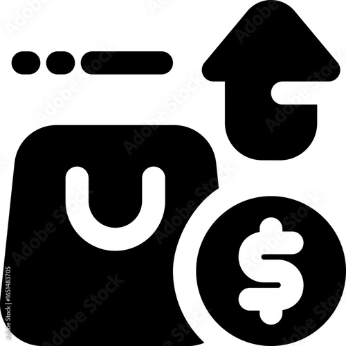overpriced glyph icon. Strong and solid vector icon for websites, mobile interfaces, presentations, and visual branding. High quality and easy to edit.