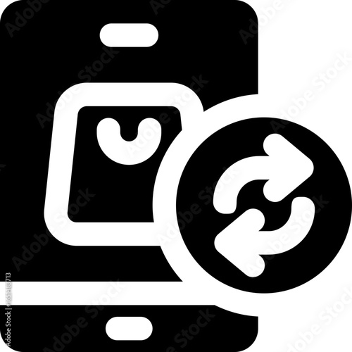 second hand glyph icon. Strong and solid vector icon for websites, mobile interfaces, presentations, and visual branding. High quality and easy to edit.